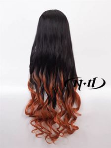 <span class=keywords><strong>Perruque</strong></span> de cosplay Kamado <span class=keywords><strong>Nezuko</strong></span> pour femmes, prix d'usine, anime Kimetsu No Yaiba, courte, ondulée, résistante à la chaleur, densité 130%, maille rose - Product Image 3