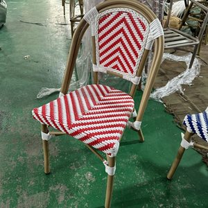 Chaise de salle à manger extérieure empilée en rotin et osier français Chaise de bistro en bambou de <span class=keywords><strong>Paris</strong></span> pour restaurant ou usage domestique - Product Image 6