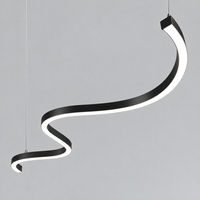 Plafonnier LED en aluminium courbé en forme de demi-cercle, design personnalisé, luminaire suspendu linéaire pour bureau, restaurant