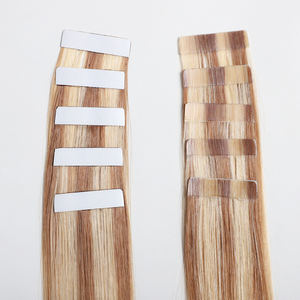 Extensions a Nastro di <span class=keywords><strong>Capelli</strong></span> Umani Europei 100% <span class=keywords><strong>Veri</strong></span> Remy, Doppia Trama, Lisci, con Cuticole Completamente Allineate, Colore Balayage, per Vendita all'Ingrosso - Product Image 4