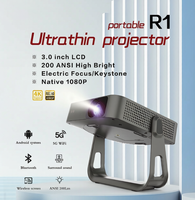 Projecteur domestique R1 compatible avec téléphone et PC, projection d'écran 100 pouces, système audio premium pour divertissement intérieur et extérieur