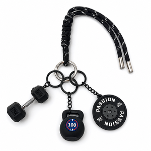 Porte-clés Passion Sports avec pendentif haltère shaker, mousqueton, en plastique léger, accessoire de mode - Product Image 2