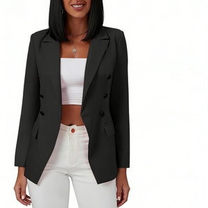 Traje de Mujer con Doble Botonadura, Detalle de Botones Dorados, Formal de Oficina, Corte Entallado, a la Moda - Product Image 5