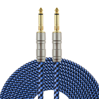 Câble audio pour guitare électrique, basse et batterie TS 6,35 mm (1/4 pouce) – 3 m, 4,5 m, 6 m, 10 pi, 15 pi, 20 pi, 25 pi – Cordon instrument de scène