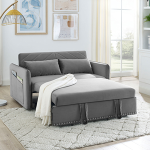 أثاث اقتصادي: كنبة سرير قابلة للتحويل 3 في 1، مقعد نوم مخملي قابل للسحب لغرفة النوم والمعيشة - Product Image 6