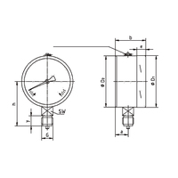 Manomètre à tube Bourdon Wika en acier inoxydable pour applications à haute pression jusqu'à 3 000 bar, modèle PG23HP-S