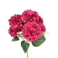 7 Tangkai Bunga Hydrangea Sutra Buatan Warna Gelap, Rangkaian Bunga Tunggal untuk Dekorasi Pernikahan