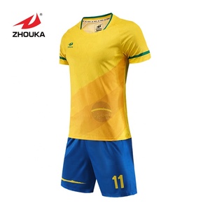 ZHOUKA Custom Cheap blank soccer jersey Yellow Color Customized Soccer Football Jersey - Product Image 3