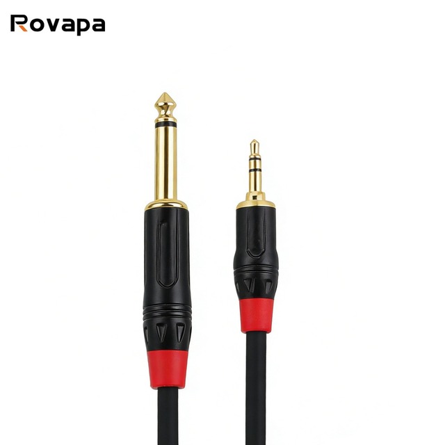 1.8 3 5 10 Meters 3.5mm to 6.3mm Aux Jack Audio Cable for Speaker Amplifier Connector  TRS Stereo Male to Male Cable Adapter