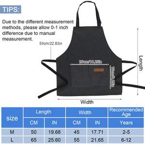 Groothandel gestreepte kinderkeukenschorten met 2 zakken, schattige schorten voor jongens en meisjes - Product Image 3