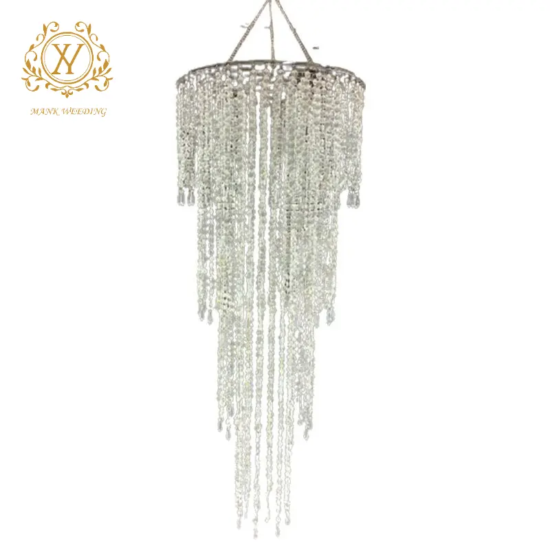 Lustre rideau perlé acrylique de luxe léger accessoires de décoration d'ambiance de mariage lustre en cristal fournitures de fête de mariage