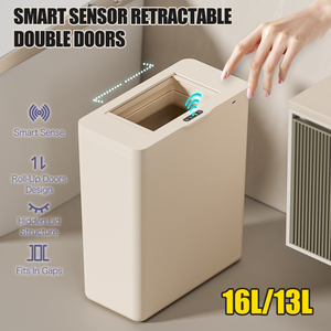 <span class=keywords><strong>Cubo</strong></span> de <span class=keywords><strong>Basura</strong></span> Automático Portátil Ecológico con Sensor de Inducción Rectangular de Plástico para Uso en Interiores y Exteriores en el Hogar, Oficina y Cocina - Product Image 1