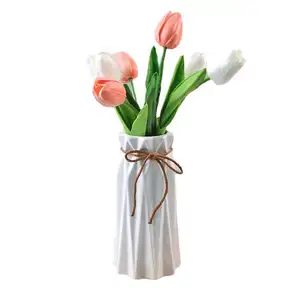 Pu tulipe Simulation sentir tulipe fleur décoration de la maison ornements mariage photographie accessoires fausses fleurs