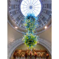 Chihuly style contemporain décoration soufflé à la main de luxe coloré lustres en verre de murano pour villa hôtel