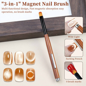 Pincel Magnético para Uñas de Doble Punta, 3 en 1, con Diseño de Ojo de Gato, Herramienta Magnética para Arte de Uñas con Pincel de Gel de Madera - Product Image 6