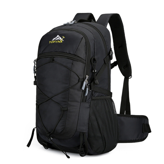 New Fashion Lightweight 50L Nylon Hiking Backpack Large Capacity Waterproof Outdoor Mountaineering Bag with Polyester Lining