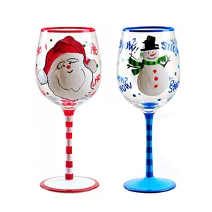 ABT Pintados À Mão Natal Haste de vidro de vinho com design personalizado