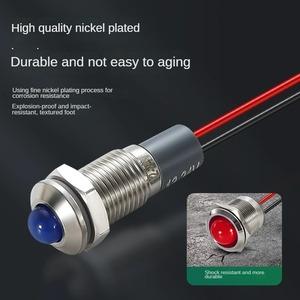 IP65 Không Thấm Nước Mini 6Mm 8Mm <span class=keywords><strong>10Mm</strong></span> 12Mm 16Mm Hình Cầu Màu Kép Chỉ Số Tín Hiệu Ánh Sáng Với Dây Phẳng Vòng Bảng Điều Chỉnh Đèn 12V 24V - Product Image 5