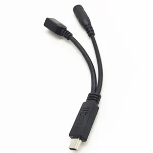 Moldagem Tipo 2in1 Mini USB 10pin Masculino Para Mini USB 5pin Feminino Com 3.5mm 3 polos Stereo Jack Female Audio Splitter Y Cable