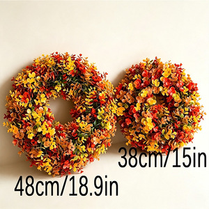 Autumn Eucalyptus <b>Wreath</b> Decoration 38cm 48cm Thanksgiving Door Hanging Ornament for Fall Festival Decor - Product Image 5