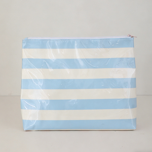 Bolsa de Maquillaje de PVC Brillante Impermeable con Rayas, Ligera y Reutilizable para Mujer, Venta al Por Mayor - Product Image 1