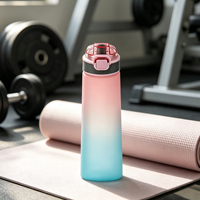 Bouteilles de sport étanches en Tritan+PP de qualité alimentaire avec couvercle à ouverture rapide et paille intégrée, compatibles lave-vaisselle, pour festivals, camping et randonnée
