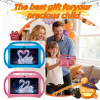 7 pouces HD écran capacitif enfants tablette PC MTK Quad Core 2GB + 32GB 3000MAH batterie Android12 Wi-Fi double caméra 0.3MP + 2MP nouveau