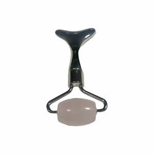 Rouleau de massage facial portable en quartz rose naturel pour lifting du visage et rouleau de jade naturel - Product Image 1