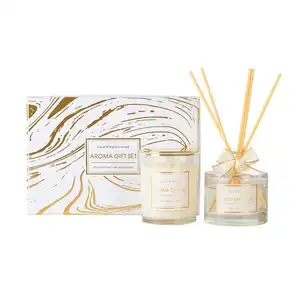2023 Decorate Gift Box luxury Aroma Reed Diffuser Set With Sticks