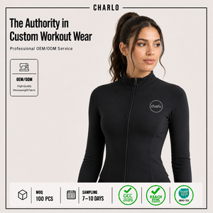 CHARLO Women's Full Sleeve Zipper Bomber Jacket Solid <b>Black</b> Minimalist Workout Wear Quick Dry Spandex Nylon Fabric - Product Image 1