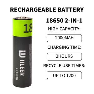 Batería Recargable de Iones de Litio IILEER de 7400mWh, 18650, 3.7V, 2000mAh, Duradera y de Alta Capacidad para Linternas/Autos a Control Remoto - Product Image 2