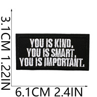 Patchs en tissu brodés écologiques noirs avec citations inspirantes, textes motivants, appliqués thermocollants pour chapeaux - Vente en gros