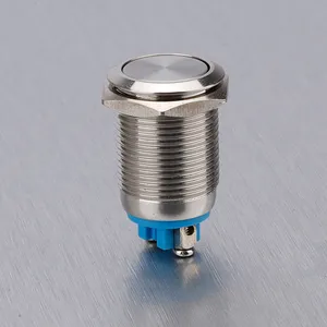 12mm Metal Button Switch High Round Head 2 Screw Terminal Lp65 Self Reset Waterproof Push Button Switch For Camera