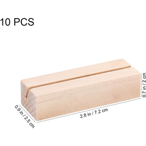 10 piezas de madera lugar titulares de la tarjeta de tabla Números Mesa números de la señal de titular de la tarjeta de madera soportes de exhibición para etiquetas de nombre fotos reservado Si - Product Image 3
