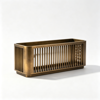 Jardinière en acier inoxydable pour hôtel, 120x40x50cm, revêtement poudré, pot de fleurs carré, prix d'usine en gros, logo personnalisé