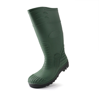 Bottes de travail imperméables en EVA vertes à tige haute, antidérapantes, résistantes à l'huile, pour la construction industrielle, l'agriculture, la pluie et la sécurité