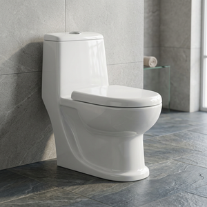 Hot Sale One-Piece <b>Ceramic</b> Toilet <b>Set</b> Floor-Mount Western Water Closet Squat <b>Pan</b> Sanitary Ware Bathroom Accessory Lavatory Use - Product Image 2