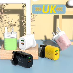 Chargeur de téléphone portable rapide 2A avec deux ports USB, design grille couleur macaron, prise EU US UK, prix d'usine - Product Image 5
