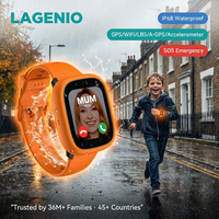 LAGENIO K3 Layar TFT Persegi Jam Tangan Pintar Anak dengan Kartu SIM 4G GPS LBS WIFI Pelacak SOS Darurat Obrolan Video IP68 Jam Tangan Telepon Anak