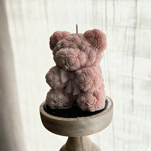 Bougie parfumée en forme d'ours en peluche, ours en peluche unique en forme de bébé garçon, meilleur souvenir, floral, grande, personnalisée, mignonne, grande, mini bougie en forme d'ours en peluche - Product Image 1