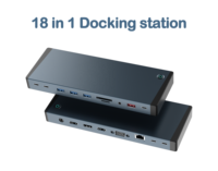Station d'accueil USB C 18 en 1 Station d'accueil USB C Triple moniteur avec double 4K HDTV 8K DP pour Mac Book Laptop PC