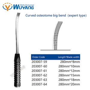 Instrument d'orthopédie, ostéotome, burin droit et incurvé, couteau à os d'orthopédie, <span class=keywords><strong>instruments</strong></span> chirurgicaux par Wuyang Medical - Product Image 4
