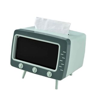 LR Household Creative TV Shaped Tissue Box Mobile Phone Holder Tissue Boxes