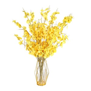 Orquídea Artificial Amarilla de Cinco Ramas, Ramo de Flores Artificiales Realistas para Decoración del Hogar, Bodas, Manualidades y Arreglos Florales - Product Image 3