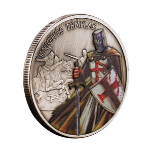 فارس تمبلار في أنتيكة مطلية بالفضة عملة التحدي كريستيان الصليبيين ديكورات المنزل - Product Image 5
