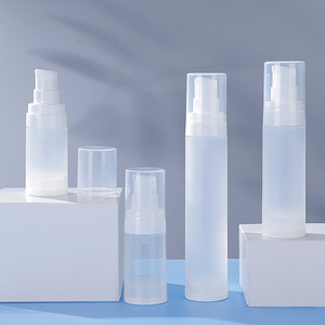<b>Vacuum</b> Dispensing Bottles 15ml 30ml 50ml PP Material Frosted Finish Airless <b>Pump</b> Emulsion Lotion Bottle Cylinder Shape - Product Image 1