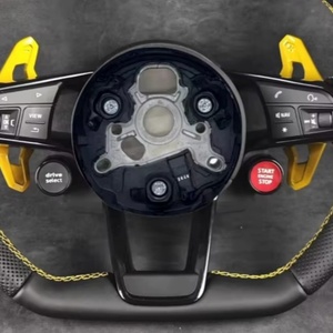 Leviers de vitesses en cuir personnalisés, bouton de démarrage, volant pour <span class=keywords><strong>Audi</strong></span> R8 TT A4 A5 B8 B9 S4 <span class=keywords><strong>RS6</strong></span> A6 C7RS Q5 Q6, haute qualité, sport - Product Image 4