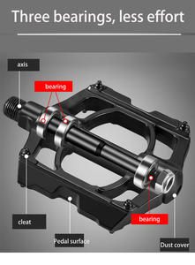 Fabrika fiyat yüksek kalite 3 rulmanlar alüminyum alaşım pedallar alüminyum Mtb parçaları yansıtıcı şeritler ile kaymaz pedallar. - Product Image 2