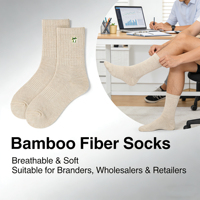 Nouvelle Arrivée Chaussettes en Coton Bambou Écologiques Anti-humidité avec Design de Revers pour le Marché Américain