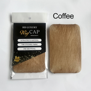 หมวกคลุมผมแบบยืดหยุ่นสีเบจ น้ำตาล กาแฟ ดำ ขนาดฟรีไซส์ รุ่น Custom Card 2in  แบบบางเฉียบ โปร่งแสง  มองไม่เห็น  สำหรับวิกผม - Product Image 5